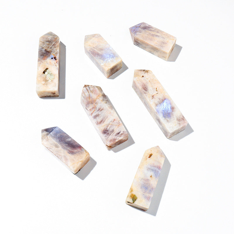 Blue Moonstone Tower – Natural White Crystal Point 6–7cm product photo 3