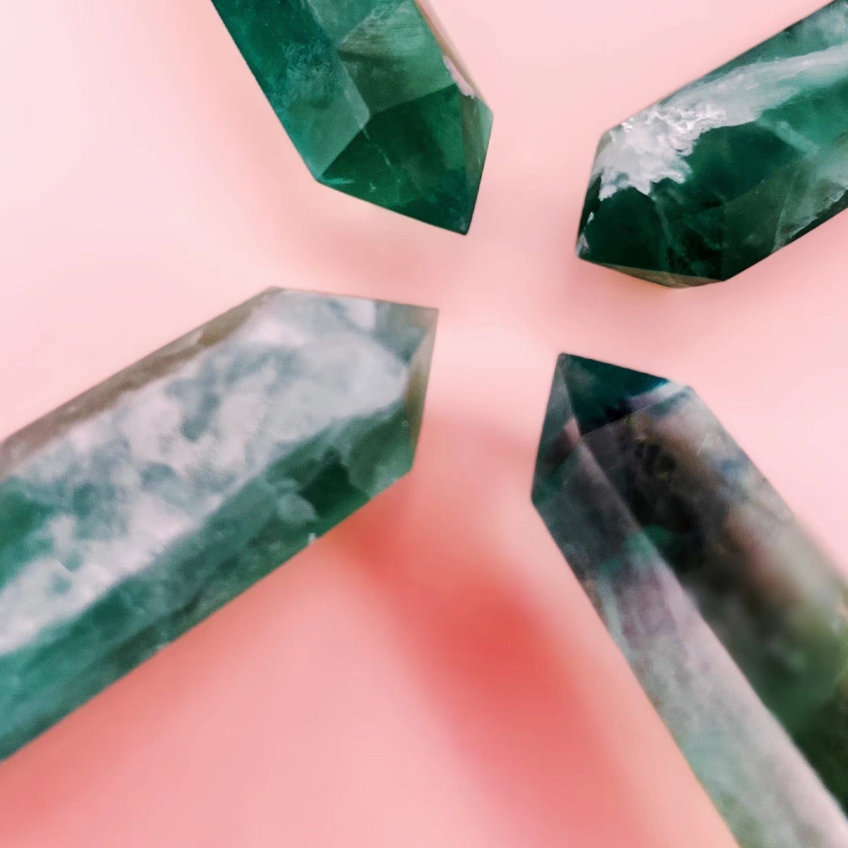 Green Fluorite Crystal Tower