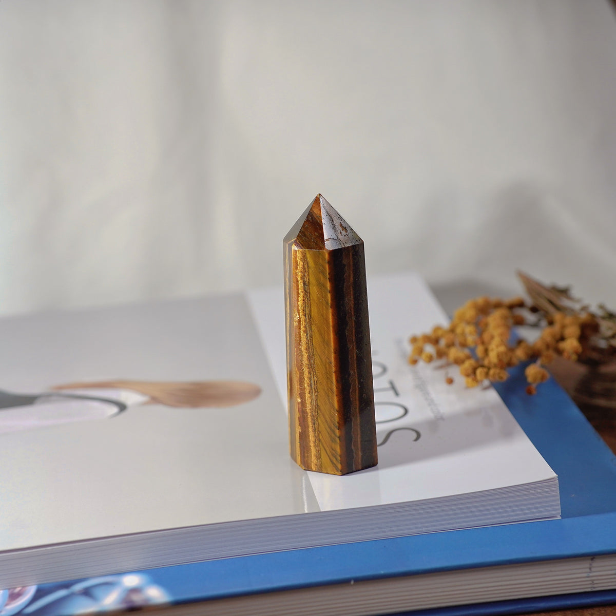 Natural Tiger’s Eye Tower – Polished Crystal Point 5–10cm product photo 3
