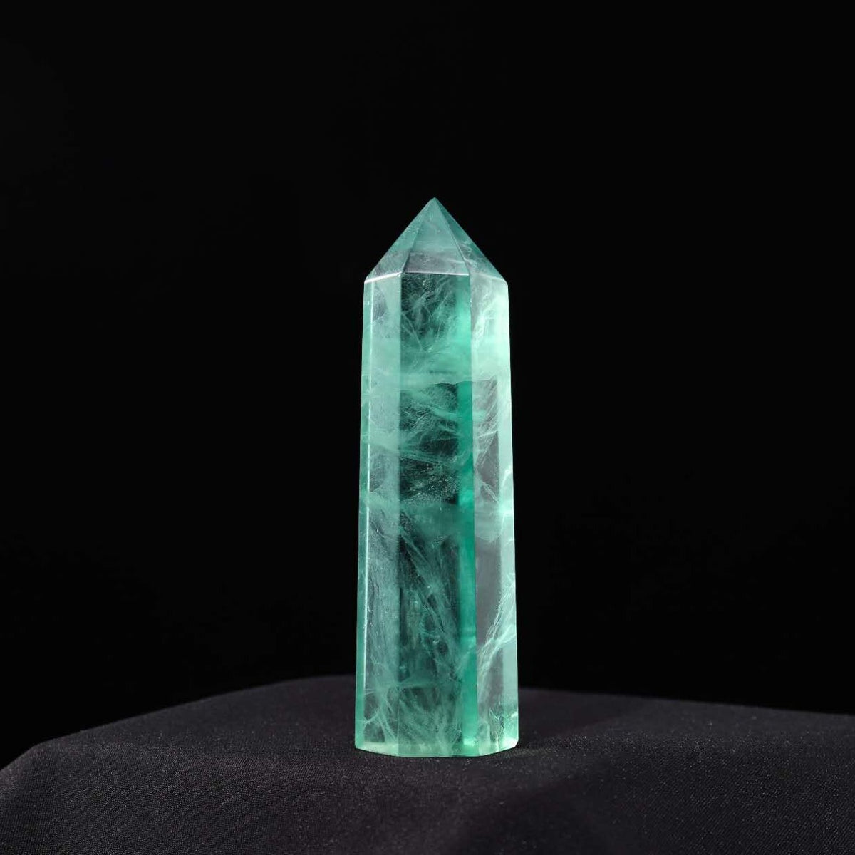 Green Fluorite Tower | Natural Crystal Point 7–8cm