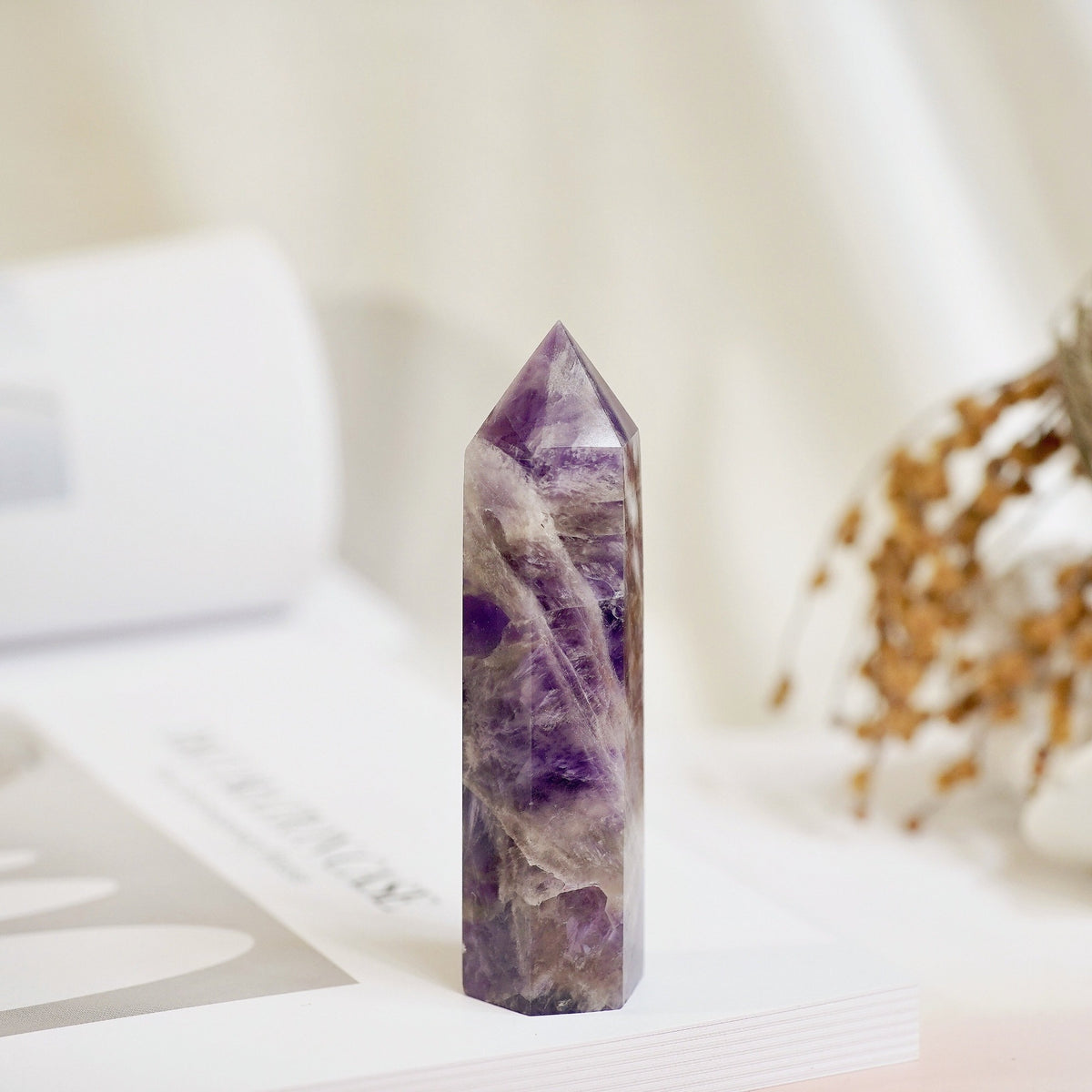 Dream Amethyst Tower, Chevron Crystal Point 6–10cm – alternate view 4