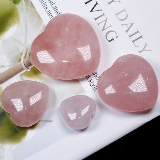 Natural Rose Quartz heart stone for self-love and gifting