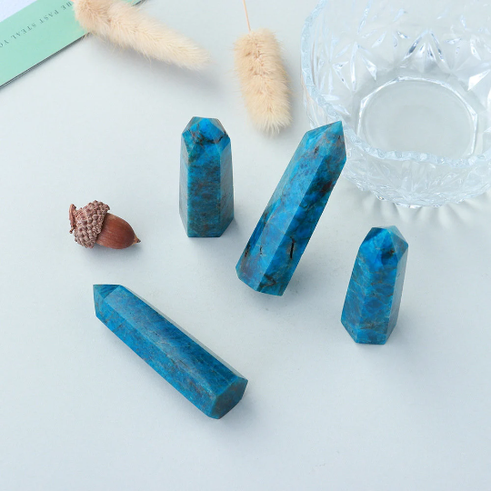 Blue Apatite Tower | Natural Crystal Point 5–10cm