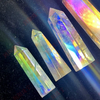 Aura Clear Quartz Tower | Iridescent Crystal Point 5–8cm