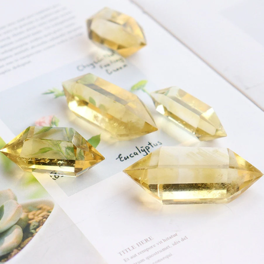 Double Terminated Point Citrine Crystal for Manifestation and Abundance