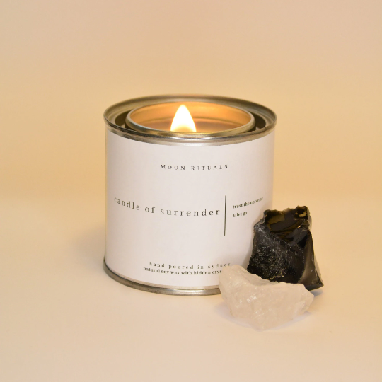 Surrender Crystal Candle | 200g Soy Wax with Mystery Crystal
